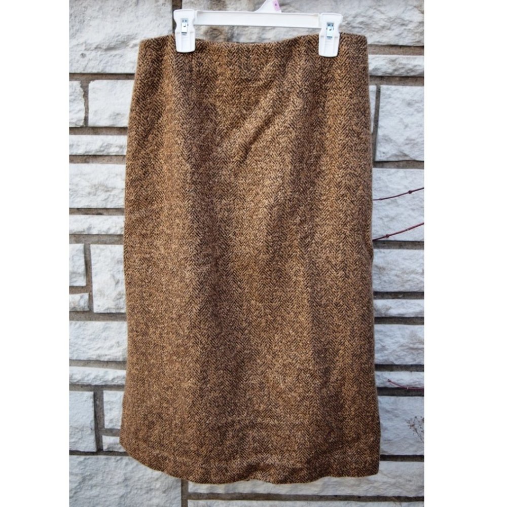 Ann Taylor Loft Wool Herringbone Tweed Skirt Sz.4